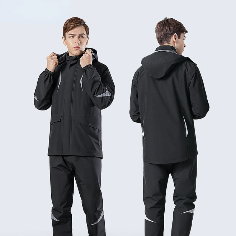 Waterproof Raincoat Suits Outdoor Rain Gear Motorcycle Cycling Riding Rain Coats Cover Men Rain Poncho Jacket Hooded Rainwear
