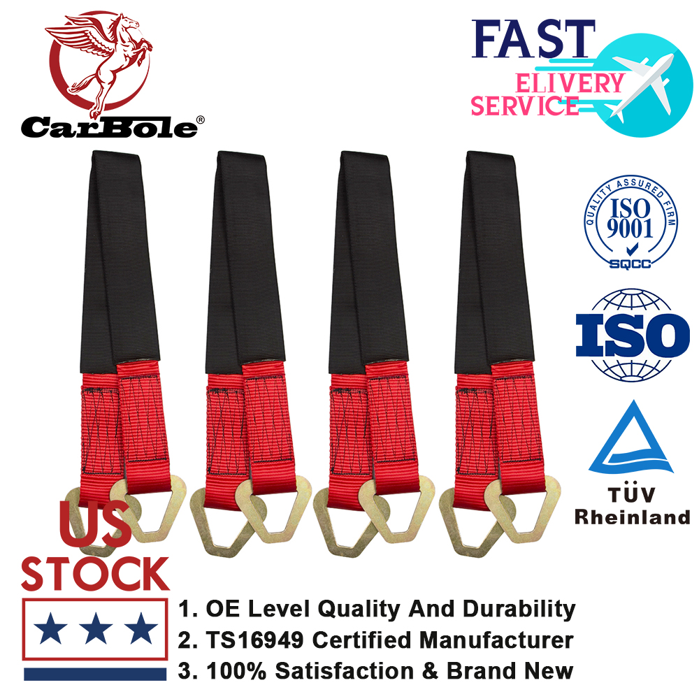 4 Pack HD 2" Wide X 36" Long Axle Straps Race Car Carrier Hauler Trailer Tow Truck Wheel Tie Down