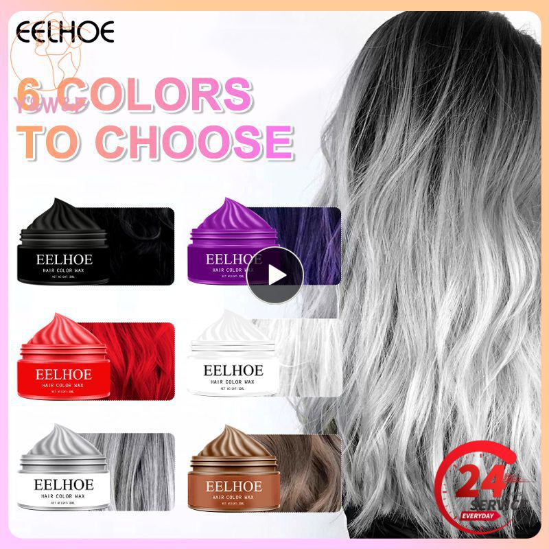 1PCS ML Hair Color Wax for Hair Styling 6 Colors Temporary Hair Dye Hair Gel Disposable Cream for Women Men Hair Styling