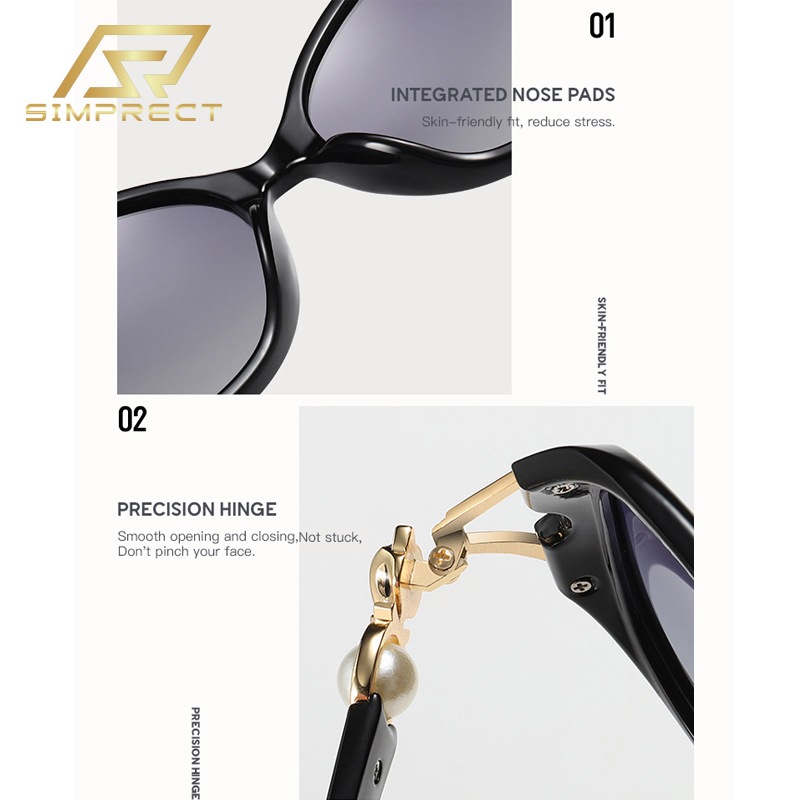 SIMPRECT Polarized Sunglasses Women 2023 Luxury Brand Designer Oversized Round Sun Glasses Retro Vintage Big Shades For Women