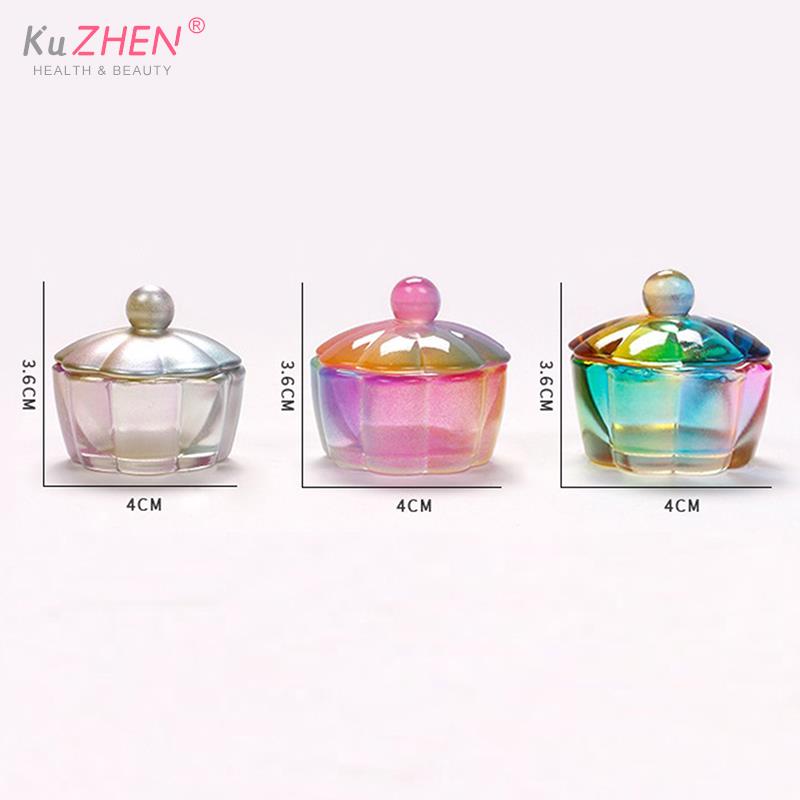 1PCS Nail Crystal Cup Pink Crystal Glass Acrylic Powder Liquid Nail Cup Dappen Dish Lid Bowl Cup Holder Equipment Nail Art Tool