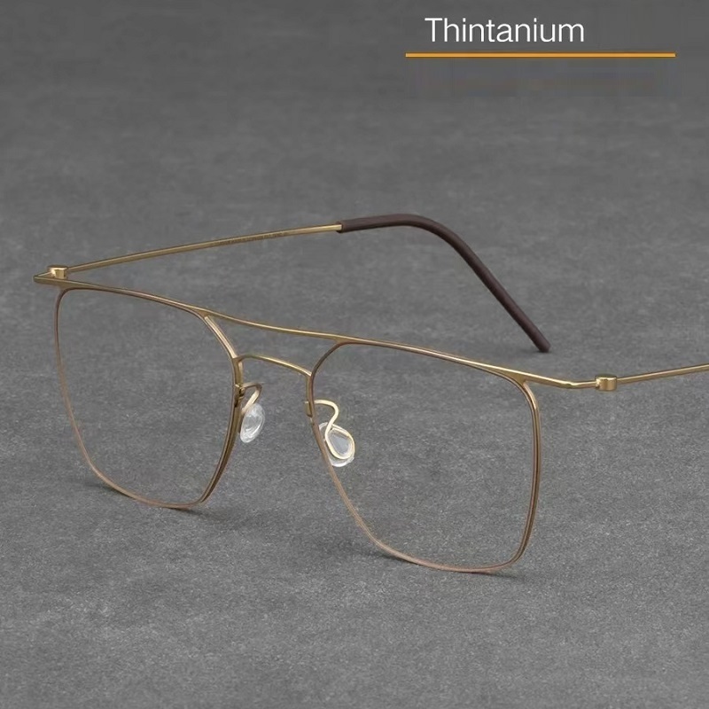 High Quality Denmark Brand Glasses Frame Titanium Light Thin Double Beam Design Square Eyewear Men Woman Eyeglasses Optical Lens