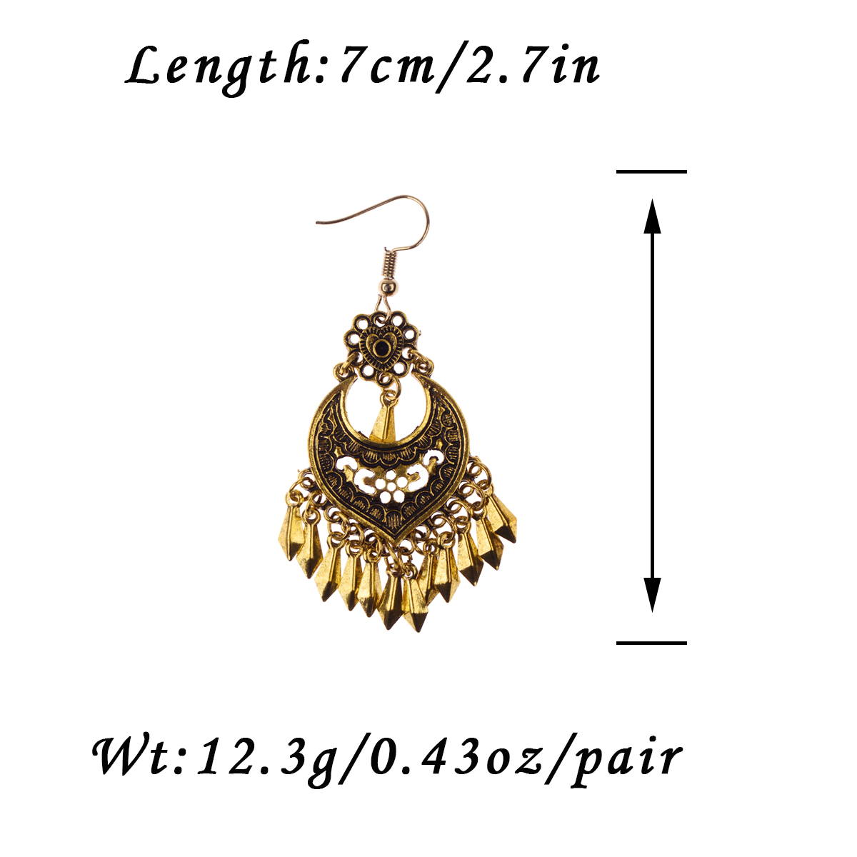 2021 Bohemia Retro Gold Color Earring For Women Gypsy Flower Tassel Dangling Earrings Turk Jhumka Indian Jewelry Gift