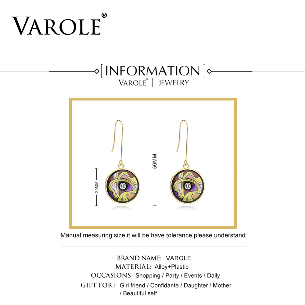 VAROLE Classic Vintage Indian Drop Earring for Women Painted Feminino Bohemia Ethnic Style Geometric Earrings for Women