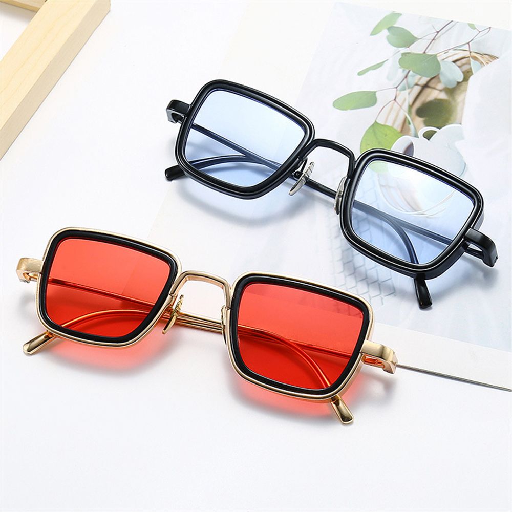 Vintage Metal Steampunk Sunglasses for Men Women Square Sun Glasses Stylish Retro Shades Male Female UV400 Eyewear