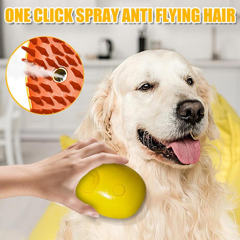 3-in-1 Electric Dog Brush Spray USB Rechargeable Pet Hair Grooming Combs With Mist Mango Shape Comb For Grooming