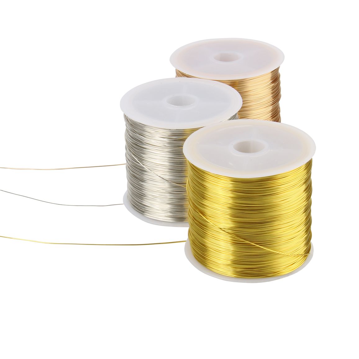 0.3-0.6mm silver/gold/rose gold copper wire for Bracelet DIY Colorfast Beading Wire Jewelry Cord String for Craft Making 1roll