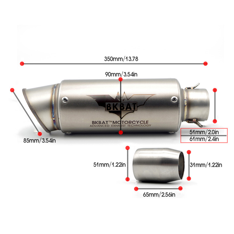 Motorcycle Exhaust Muffler 51mm 61mm Pitbike Escape Project For suzuki escudo hayabusa vstrom dl650 gn 250 bandit 1200 gs 500