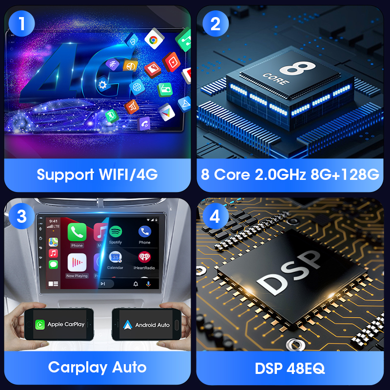 Srnubi 2 Din Android 7" Universal Car Radio for Toyota Volkswagen Nissan Hyundai KIA Multimedia Player Stereo Carplay Auto DVD