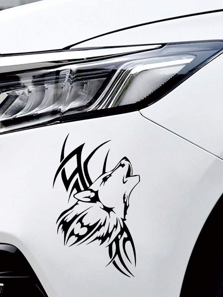 CS-1733# Roaring Wolf funny car sticker waterproof vinyl decal for auto car stickers styling removable car decor