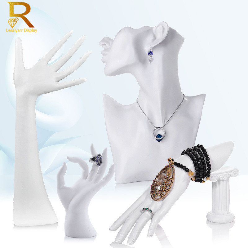 Elegant Resin Mannequin Ring Earring Bracelet Jewelry Pendant Necklace Display Stand Holder Bust Model Show Decorate Counter Kit