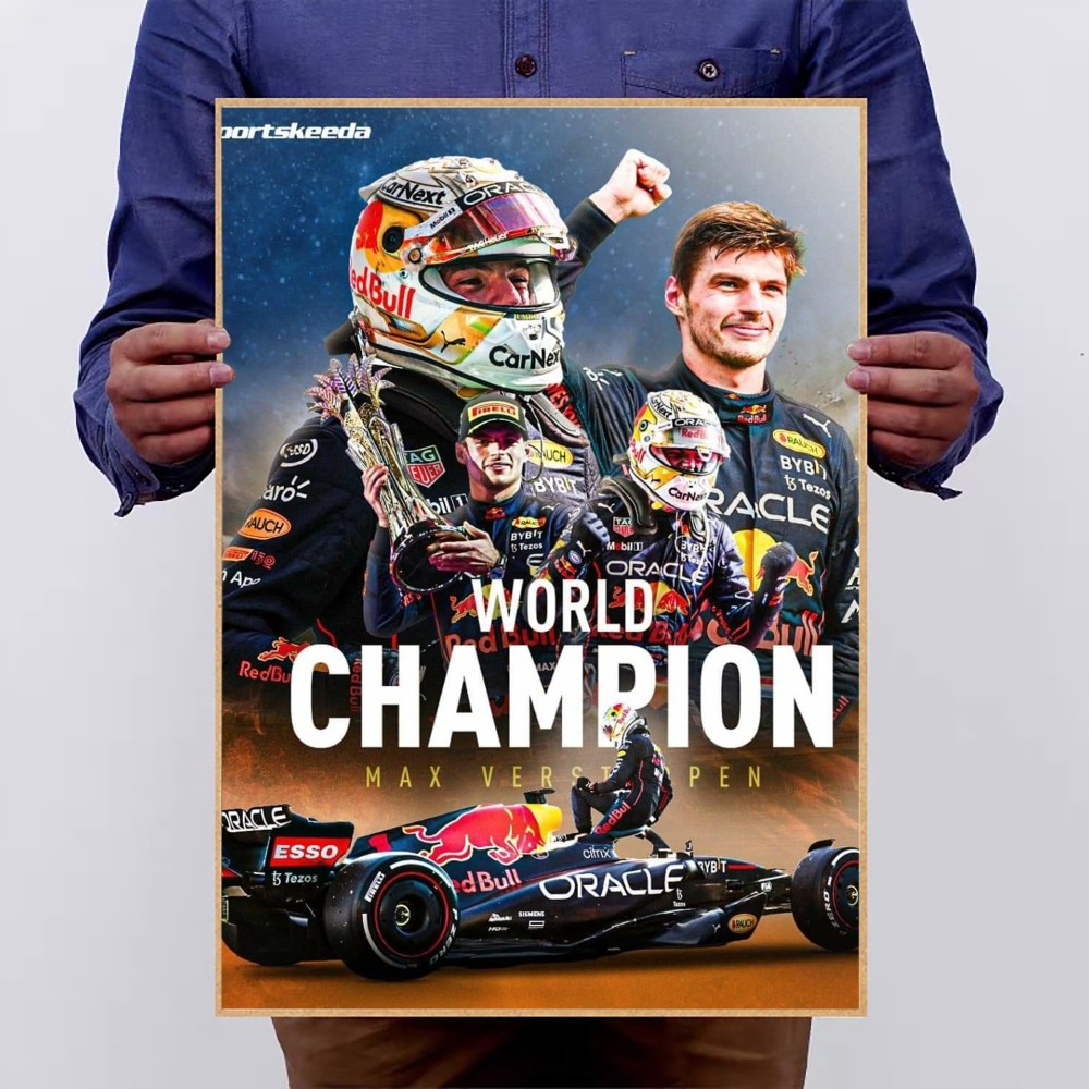 Max F1 Car B-Verstappen Poster Kraft Club Bar Paper Vintage Poster Wall Art Painting Bedroom Study Stickers