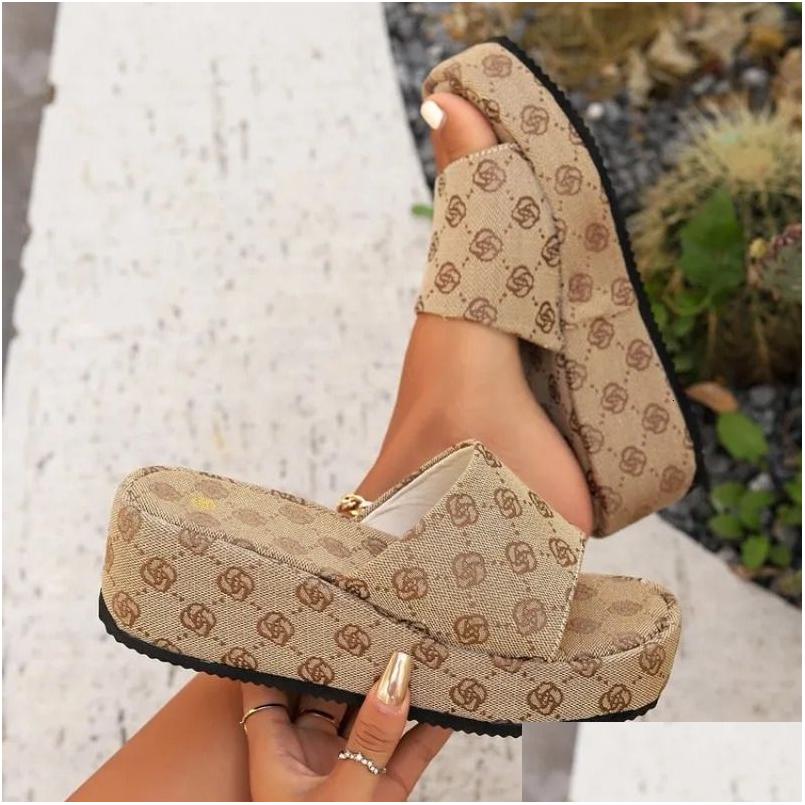 Slippers Womens Slide Brand Summer Sandals Fashion Designer Flat Soft Sole Shoes Breathable Beach 240611 Drop Delivery Accessor Dhuhe