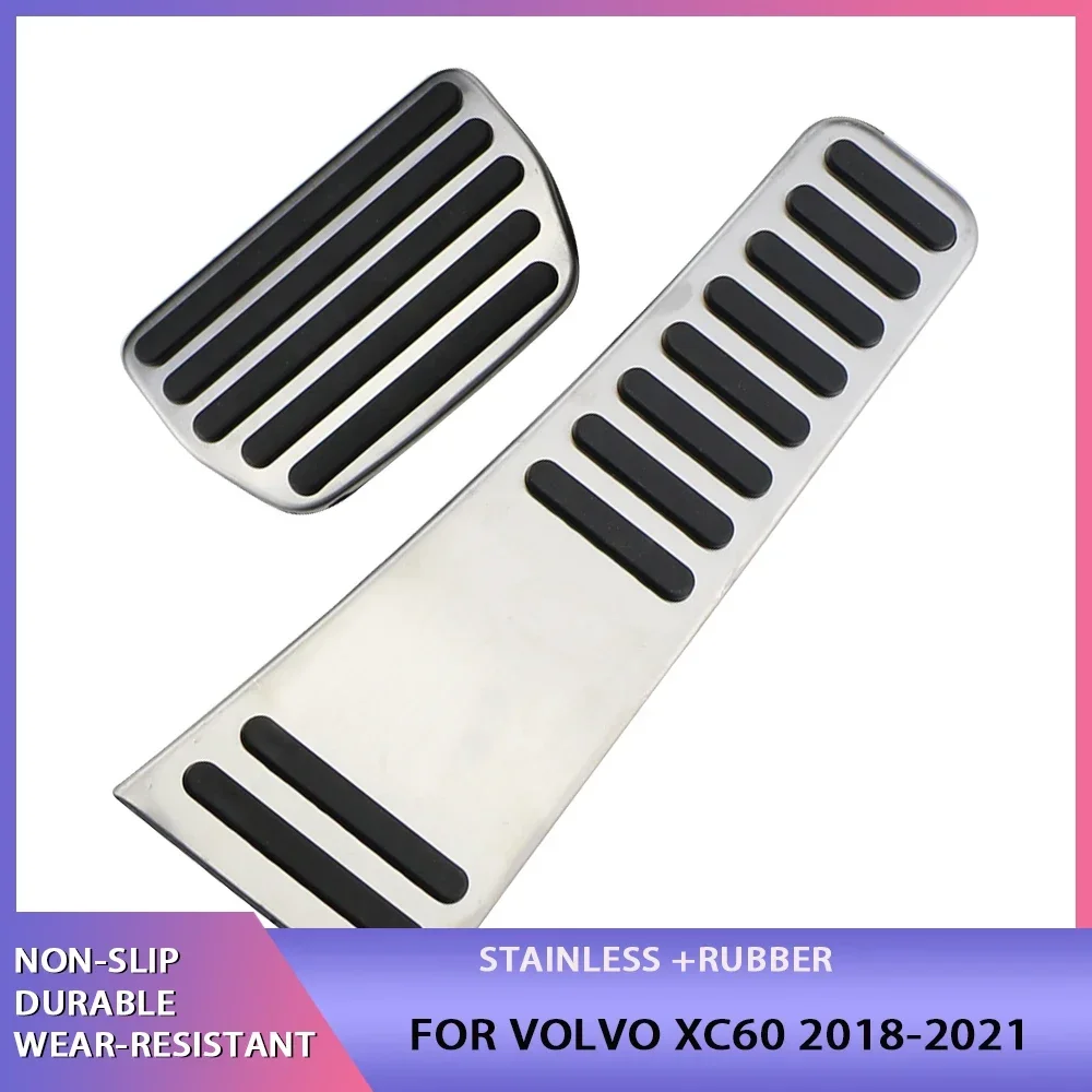 For XC60 2017-2021 Car Accelerator Brake Pedal Footrest Pedal Plate Cover Non-Drilling Interior Refit Accessories