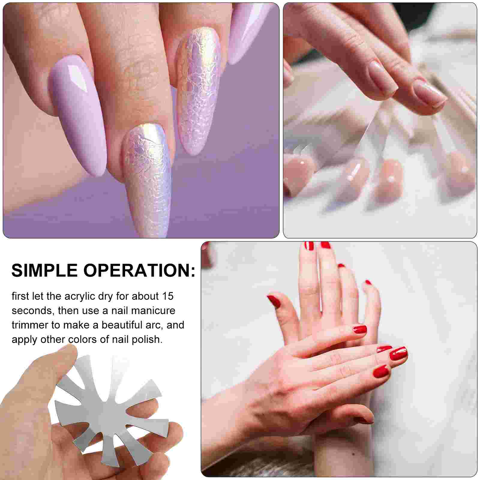 3 Pcs Nail Art French Plate Trimmer Cutter Module Shape Steel Template Gel Manicure