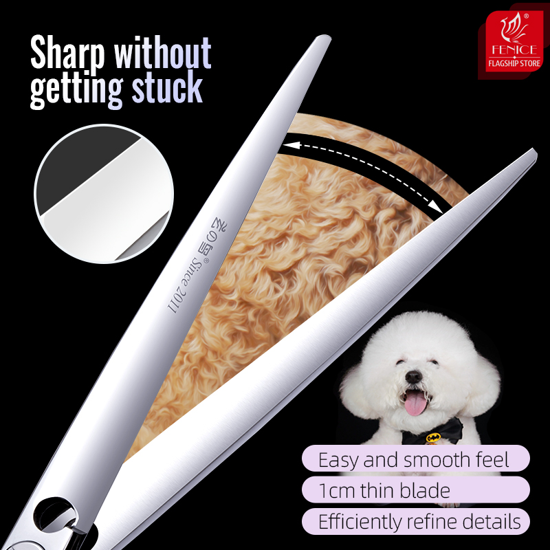 Fenice Dog Scissors for Grooming Japanese Steel Professional 7.0 Inch Pet Straight Scissors for Dog Grooming Cutting Shears
