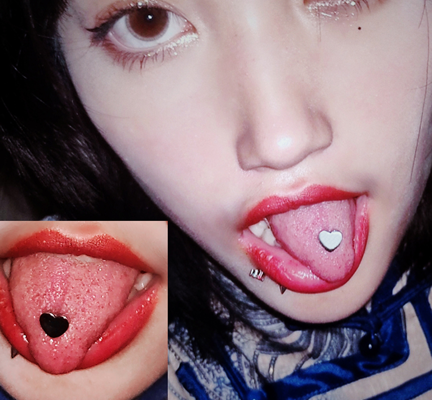 1PC 1.6mm Unisex Tongue-Ring with Chain 14g Bar Barbell Lip Nose Pircing Rings Goth Body Jewelery Steel Tongues Studs Harajuku