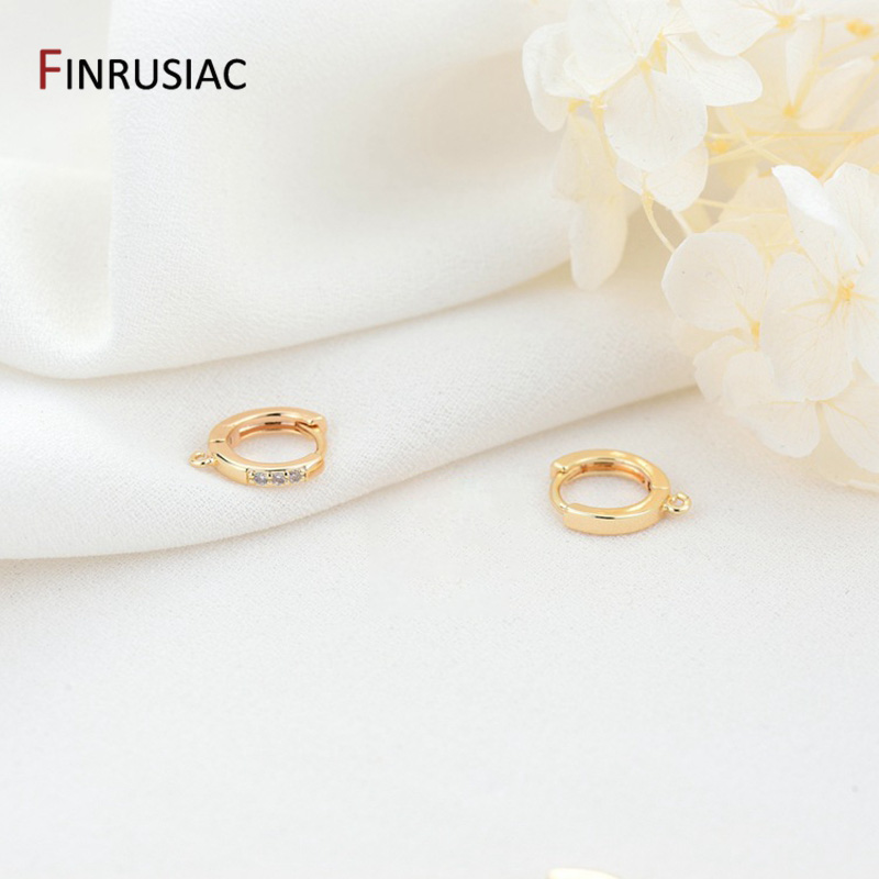 Earring Making Component 14k Gold Plated Round Earrings Hooks Hoop Earring Clasps Accessories DIY Jewellery Supplies Wholesale