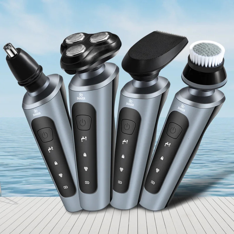 for Men Waterproof Electric Trimmer Razor Wet & Dry Use Rechargeable Battery Rotary Shavers hine shaving F624-25