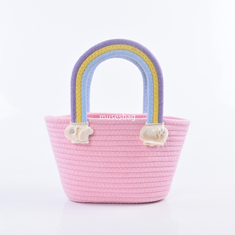 High quality women high-end rainbow bag large capacity carrying basket gift celebration centenary banquet storage basket classic practical vacation ba
