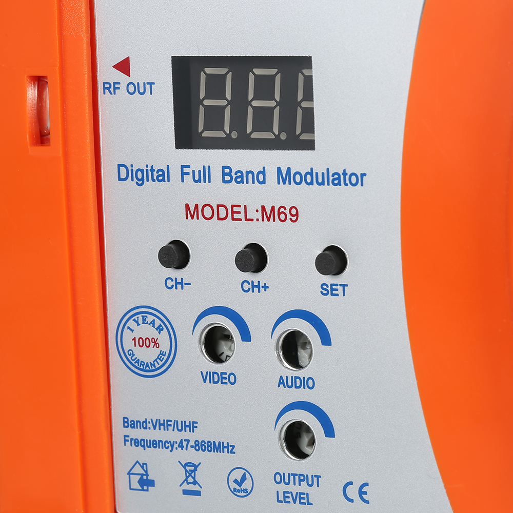 High Performance Auto RF Modulator Compact RF Modulator Audio Video TV Converter RHF UHF Signal Amplifier AC230V