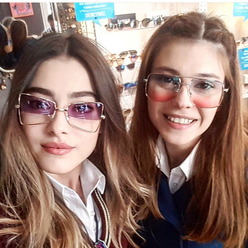 Square Sun Glasses Frame Women Gold Metal 2018 Brand Designer Flat Top Big Eyeglasses Optical Frame Men Unisex Sunglasses UV400