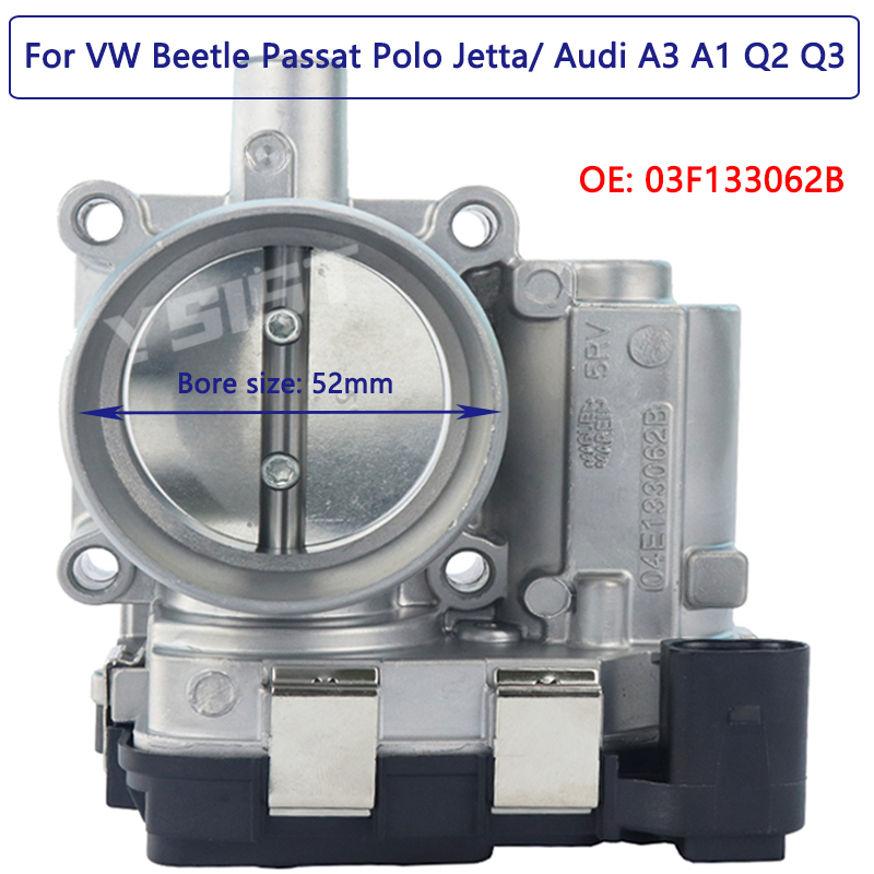 New Throttle Body With Electronic Actuator 03F133062B For VW Jetta Audi A1 A3 Q2 Q3 VW Golf Skoda Octavia Seat 1.2 1.4 TSI TFSI