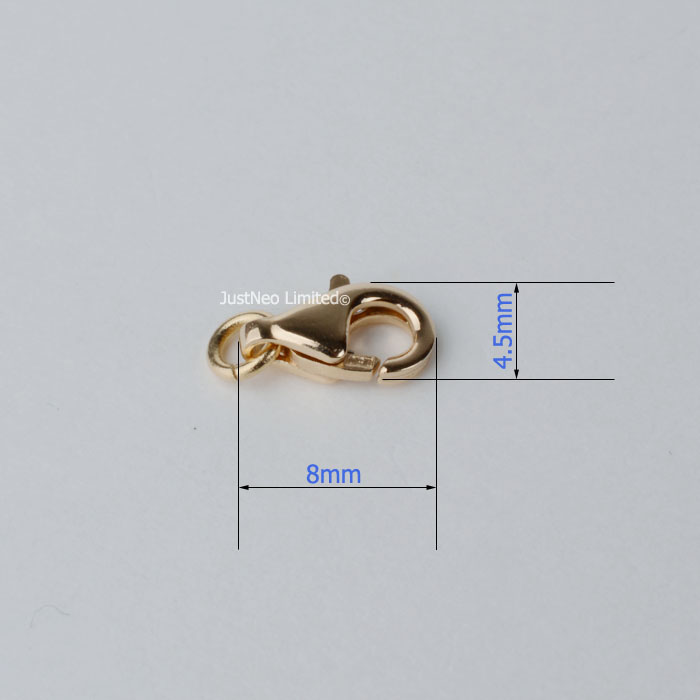 Solid 18k Yellow Gold Clasp Lobster Claw Trigger Bbuckle Au750 18ct oro for necklace bracelet jewelry findings