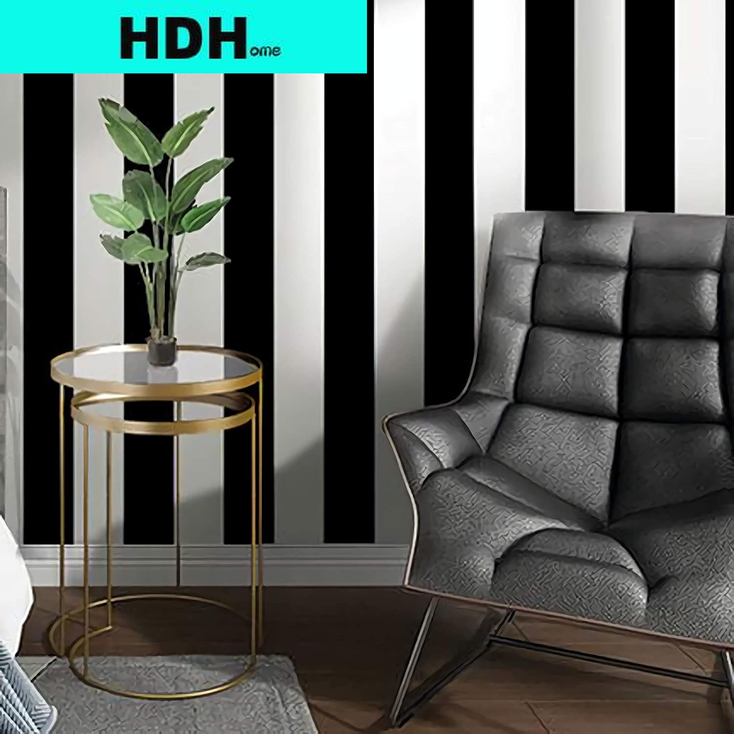 Stripe Black and White Peel and Stick Wallpaper Self-Adhesive Wallpaper Removable Contact Paper Waterproof Wall Covering Cabinet