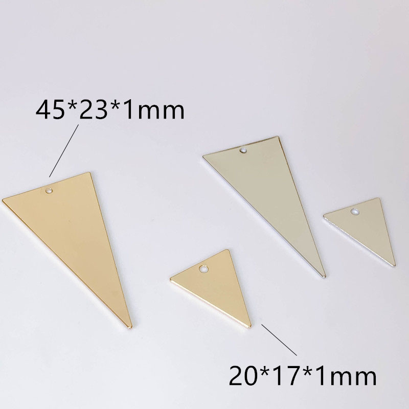 White K Gold Plated Eardrop Charms Accessories Triangle Metal Pendant Earring Necklace Making Material Jewelry Finding 8pcs