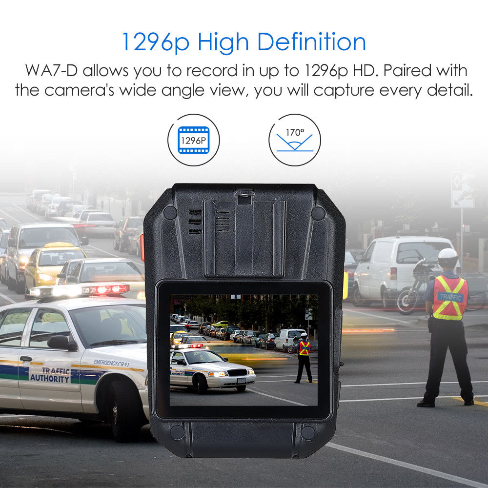 BOBLOV WA7-D Mini Camara Policial 64G Video Recorder Body Camera HD1296P Remote Control Mini Comcorder Security Guard Cam Police