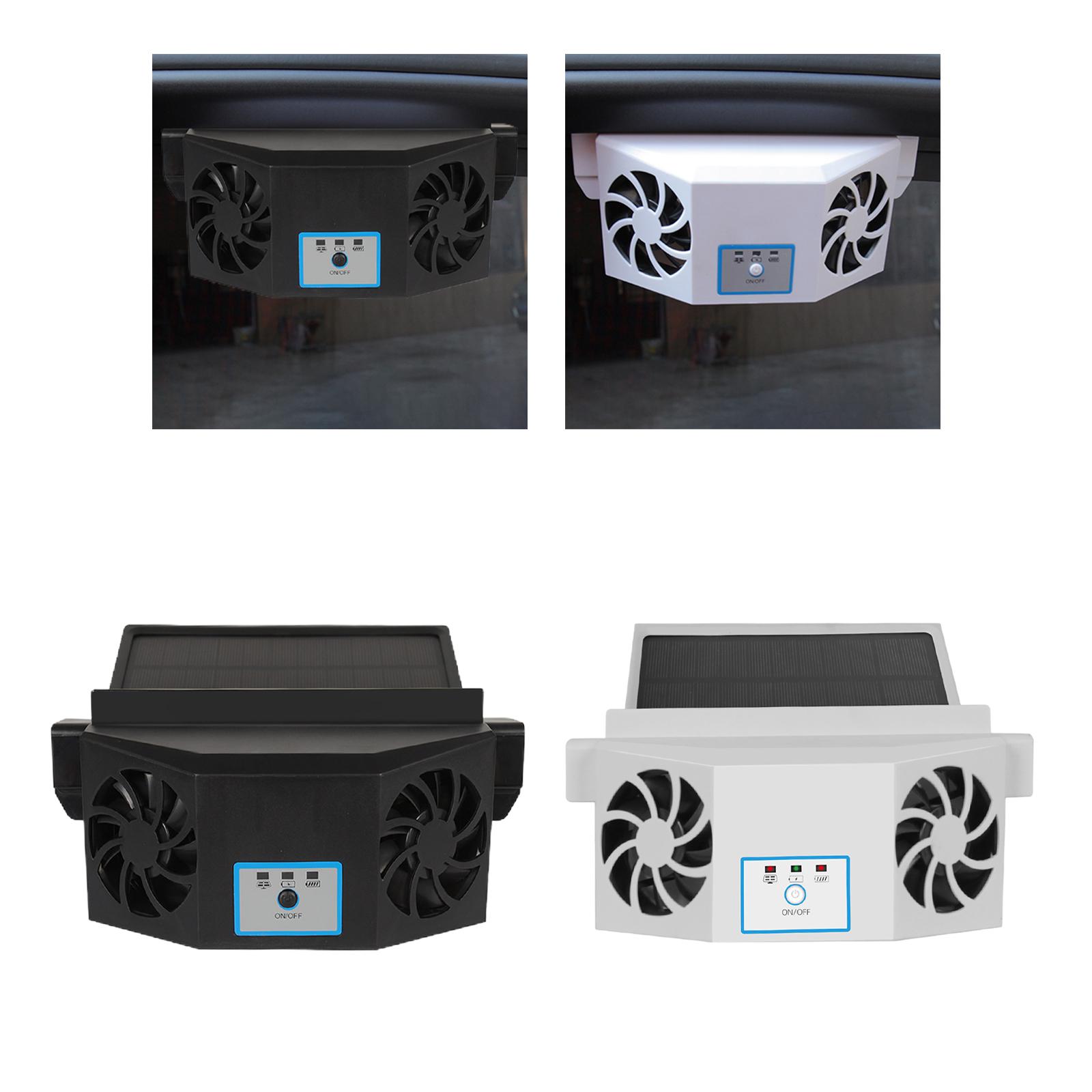 Car Exhaust Fan Solar/USB Dual Charging Car Ventilator Energy Saving Premium