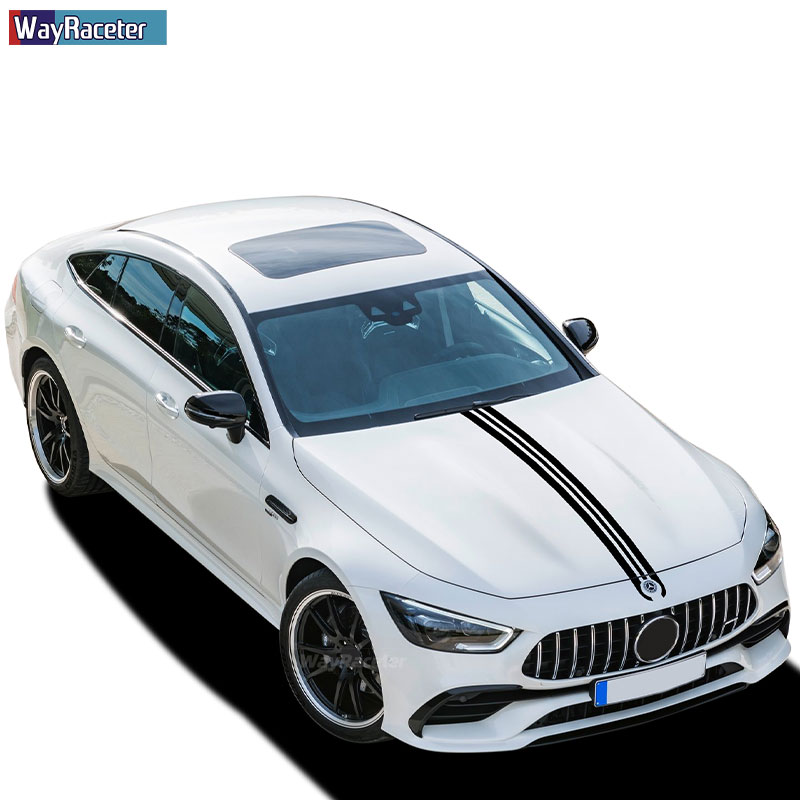 Car Hood Sticker Bonnet Stripes Decal For Mercedes Benz W204 W205 W176 W177 A45 CLA250 W213 W211 C63 AMG A C E CLA GLA GLC CLS