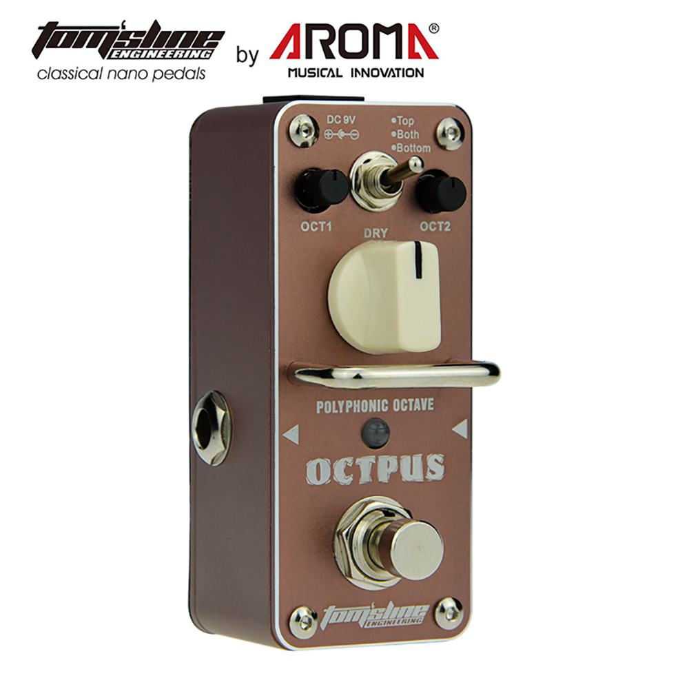 AROMA AOS-3 Octpus Electric Guitar Effects Pedal Polyphonic Octave Mini Single Guitarra Pedal True Bypass Guitar Accessories