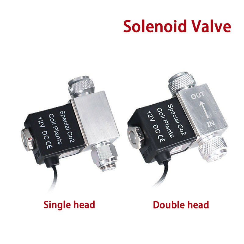 Aquarium Solenoid Valve CO2 System Regulator Aquarium Accessories Electric Low Temperature Magnetic Valve For Fish Tank DC12V