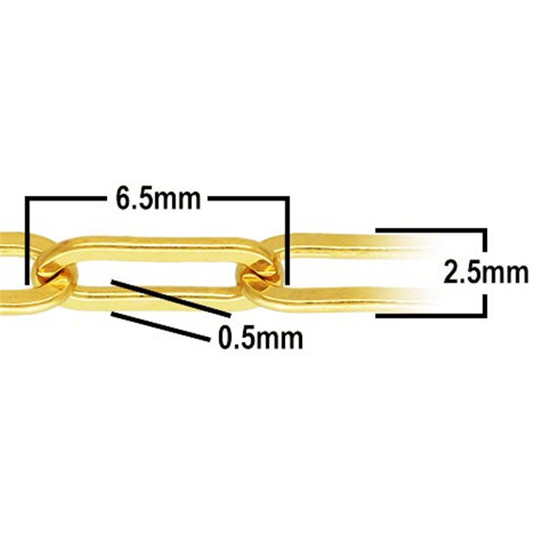 Real 14K Gold Filled Flat Paperclip Chain 2.5MM Chain Necklace Gold jewelry Minimalist Gold Filled Chain DIY Jewelry