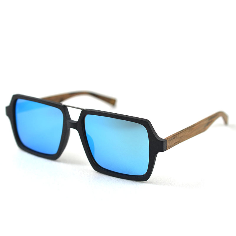 HDCRAFTER Oversized Handmade luxury Sunglasses Men Polarized Vintage Wood Square Sunglasses High Quality With Glasses Case Box