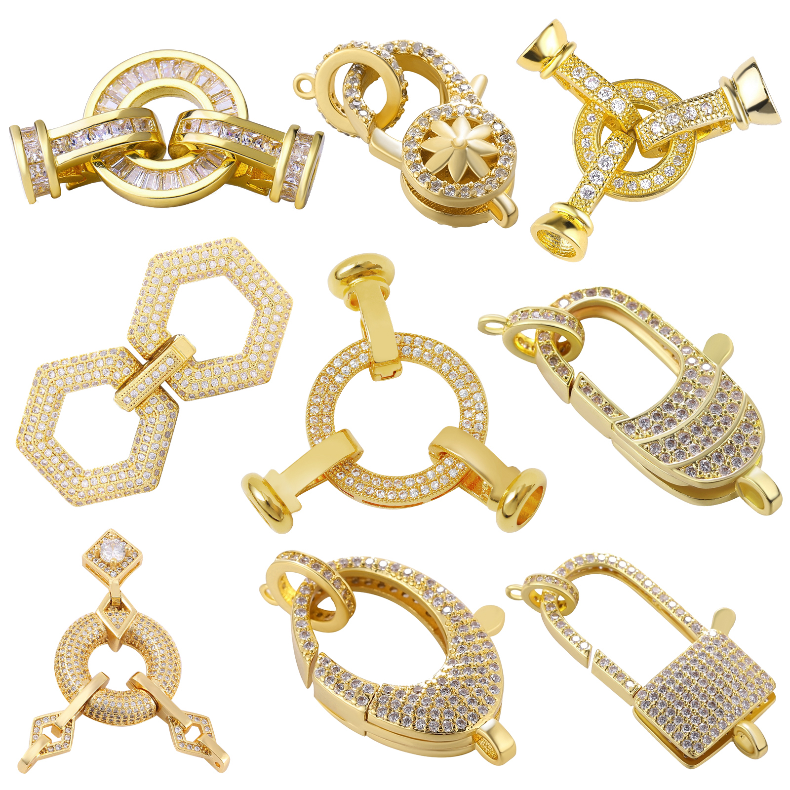 Juya Handmade Creative Enamel Circle Charms Connectoor Hook Clasps Accessories For DIY Neewlework Beads Pendant Jewelry Making