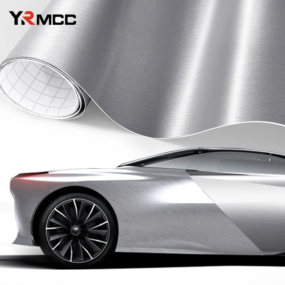 Vinyl Wrap Matt Brushed Aluminum Vinyl Wrap Film Waterproof PVC Vehicle Sticker Air Release Grey Matt Brushed Car Accessories
