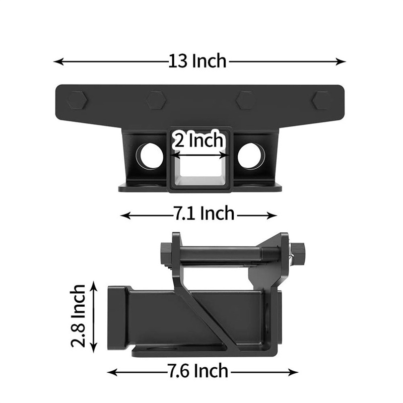 Rear Towing Trailer Hitch Receiver 2inch Steel Tow Connector Accessories for Jeep Wrangler JK JL JLU 2 & 4 Door 2007-2023
