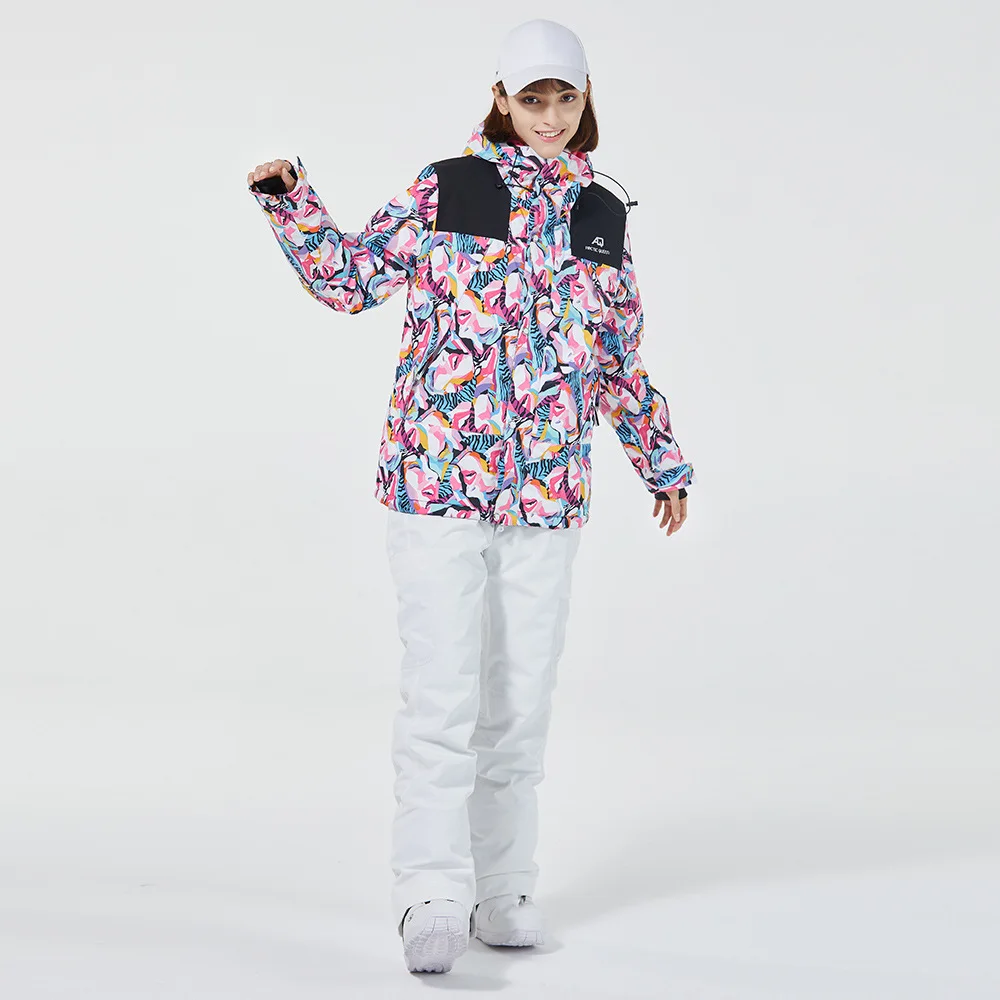 2024 Hooded Jacket Pants Women Ski Suit Outdoor Mountain Woman Snowboard Sets Windproof Alpine Snowmobile Female Outfits Clothes