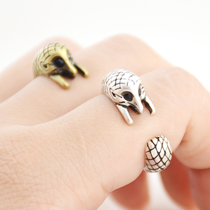 Retro Hippie Spiny Rat Rings For Women Boho Brass Knuckle Anel Masculino Hedgehog Anillos Animal Ring Men Jewelry Gift For Lover