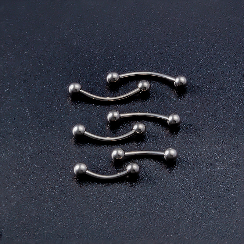 1pc Titanium Eyebrow Piercing Curved Barbell Punk Banana Ring Body Jewelry Cartilage Helix Tragus Ear Nail Stud Nose Lip Bar 16g