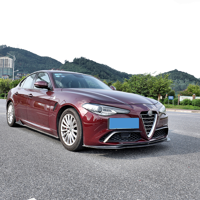 QHCP Car Racing Grille Strip Center Mesh Trim Sticker Clips 7Pcs ABS For Alfa Romeo Giulia Stelvio Modified Exterior Accessories