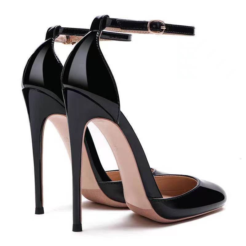 Round Toe Buckle Fashionable High Heels, Plus Size Dress Shoes, Sexy And Versatile Style 68