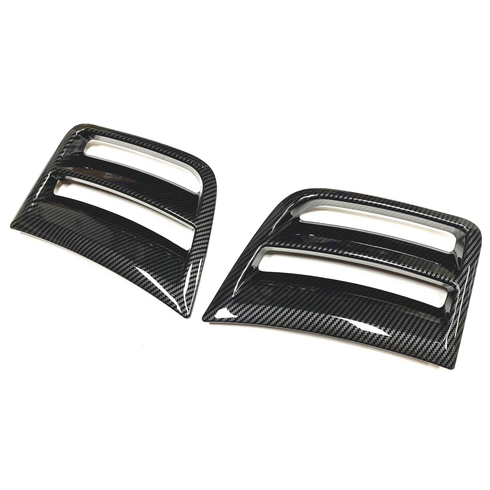 For Subaru Impreza WRX ST/WRX 2009-2014 Carbon Fiber Look/Gloss Black Fender Intake Frame Trim Front Bumper Side Air Vent Cover