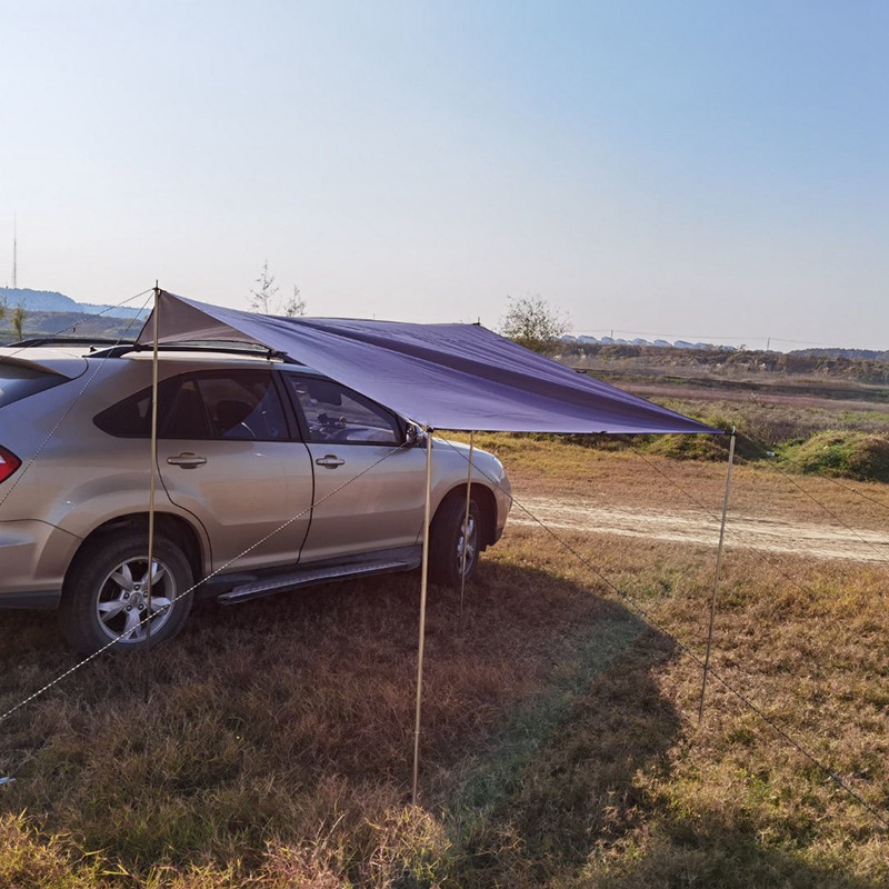 Portable Campin Shelter, Car Side Awning RV Sun Shade Sail Canopy Roof Top Tent for Caravan, Outdoor, SUV