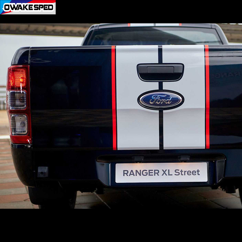 For Ford F-150 Ranger Wildtrak Raptor Sport Stripes Car Pickup Trunk Decor Sticker Auto Body Film OFF ROAD Styling Vinyl Decals