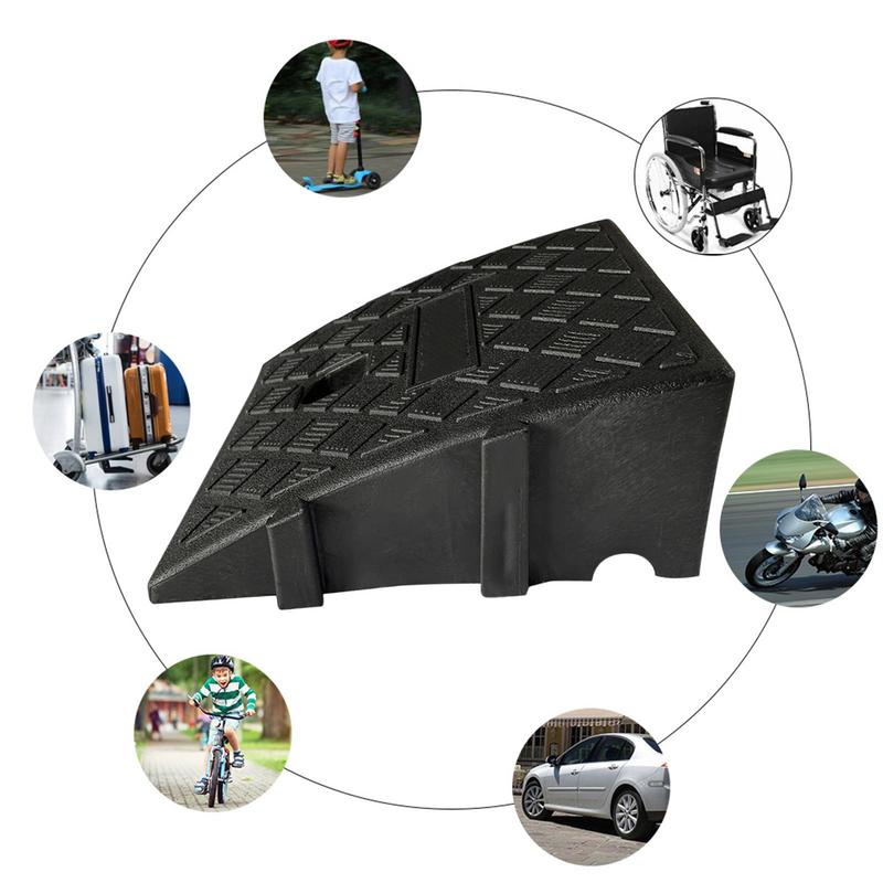 Car Curb Ramp Heavy Duty PVC Curb Ramp Portable Lightweight Threshold Ramp for Driveway Loading Dock Sidewalk Car Accessories
