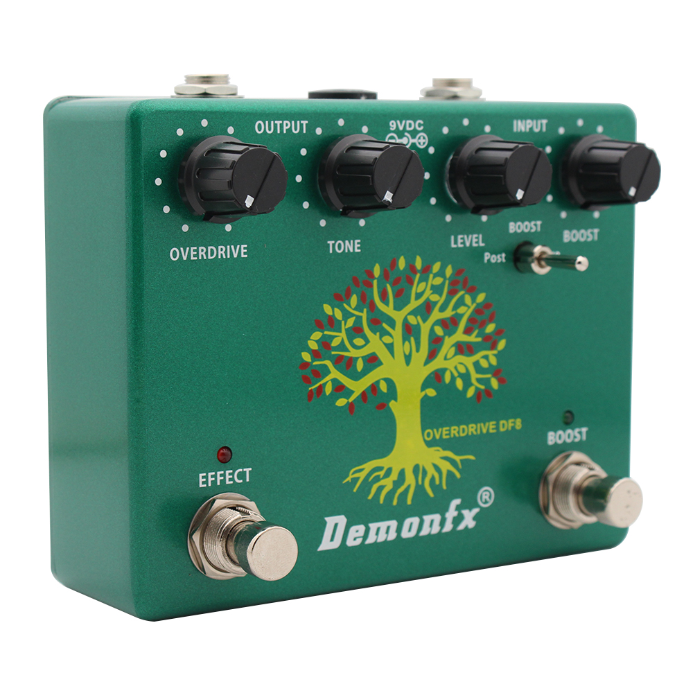 Demonfx-Electric Guitar Effect Pedal, DF8 Overdrive, Tube Overdrive, True Buypass, TS808, 2 in 1, New